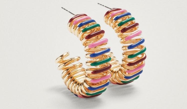 Pendientes de aro cortos esmalte de Parfois