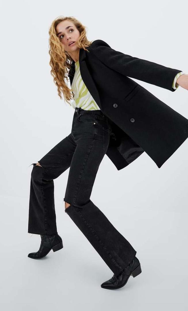 Abrigo cruzado doble botonadura