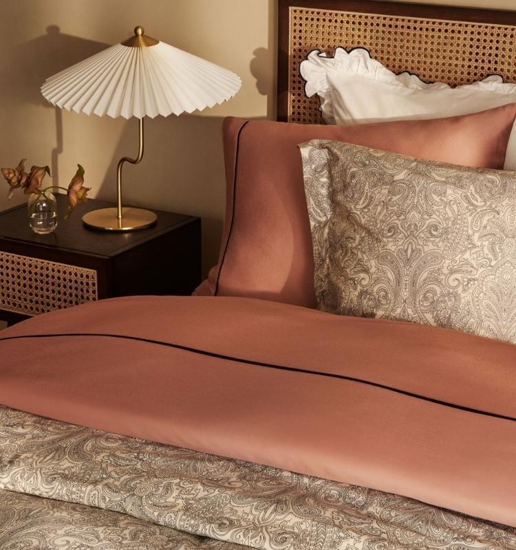 Conjunto de funda nórdica doble de algodón estampado Paisley