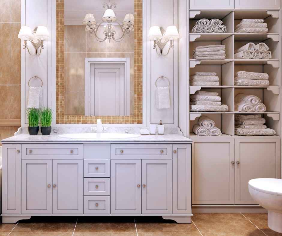 El mueble que le da toque clásico y funcional al baño arrasa en Amazon