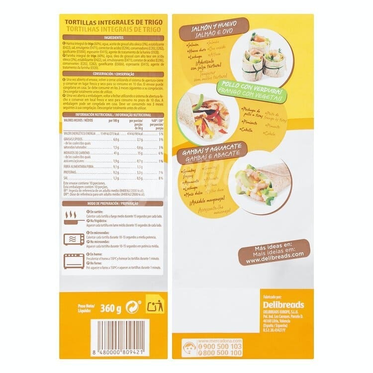 Tortillas integrales de Hacendado