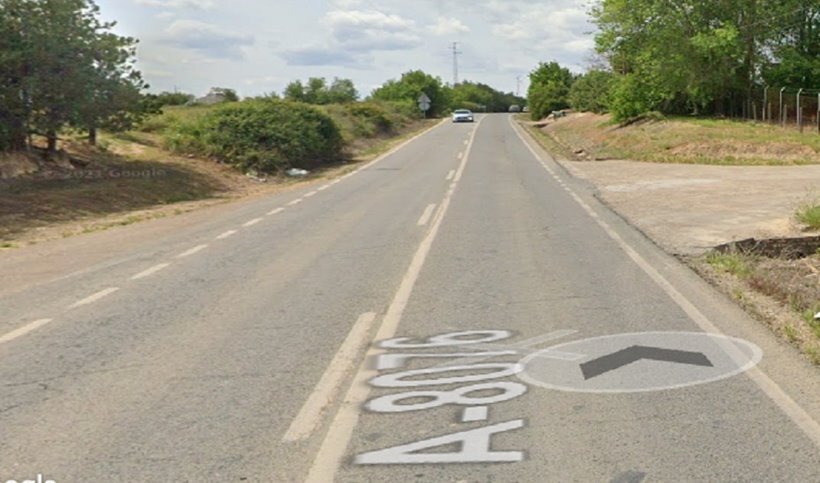 Punto en el que ha tenido lugar el accidente en Sanlúcar la Mayor