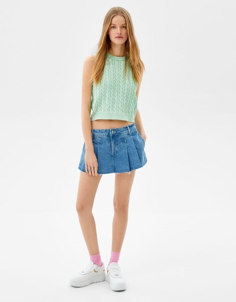 Chaleco trenzado Bershka