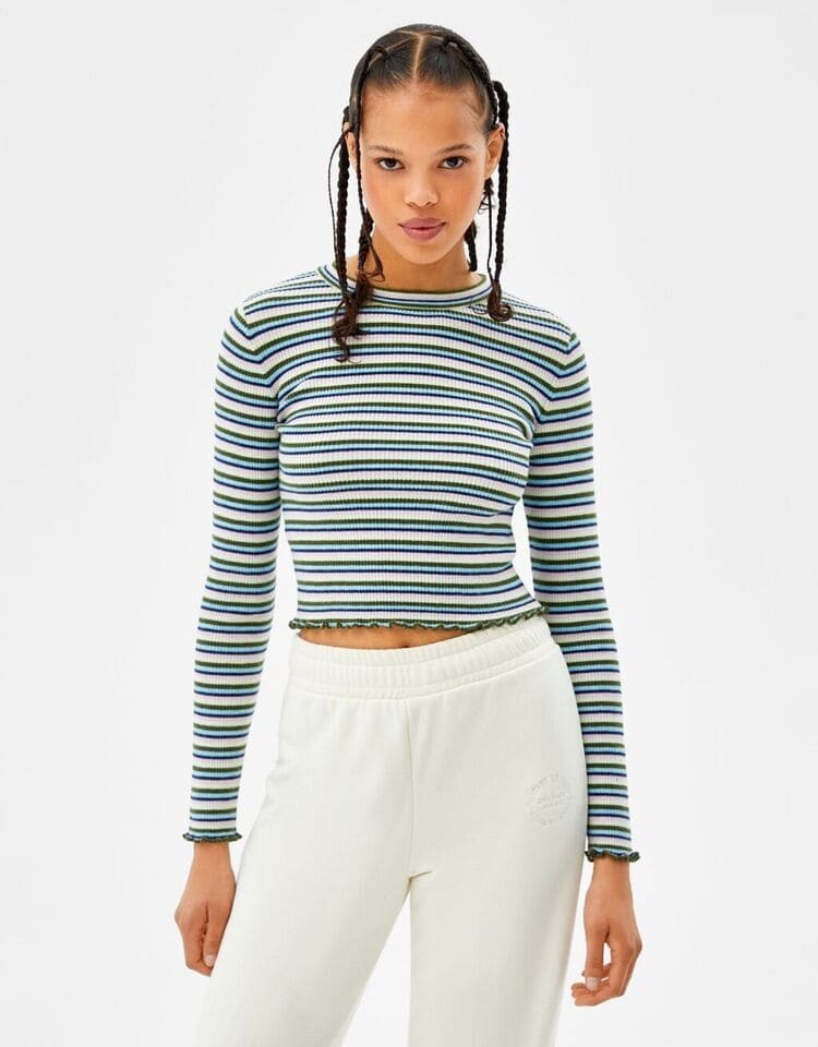 Jersey con estampado de rayas múltiples