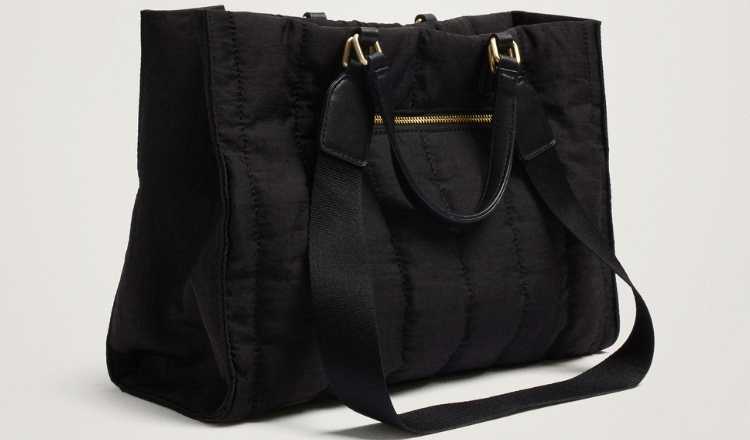 Bolso shopper acolchado de nylon