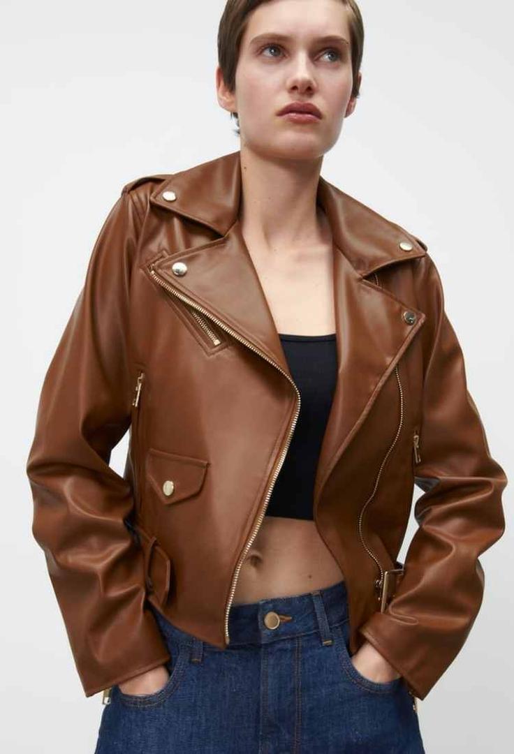 Cazadora efecto piel