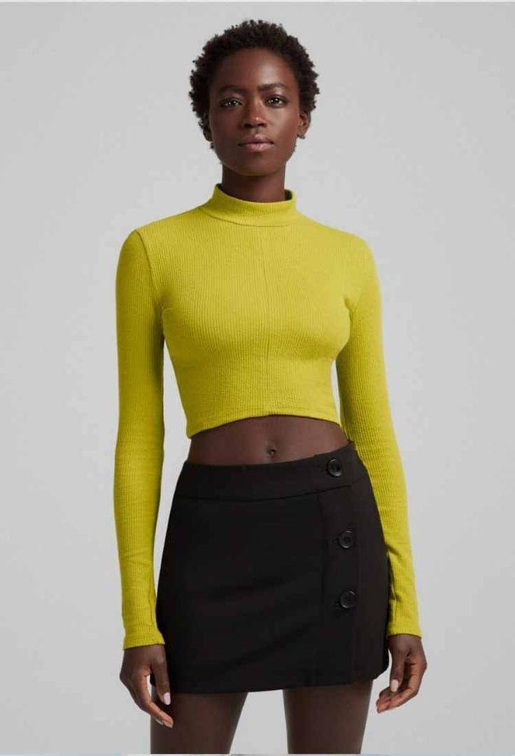 Camiseta manga larga cuello perkins kaki