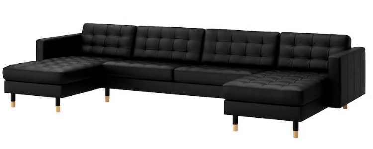 Sofá modelo Landskrona negro 5 plazas 