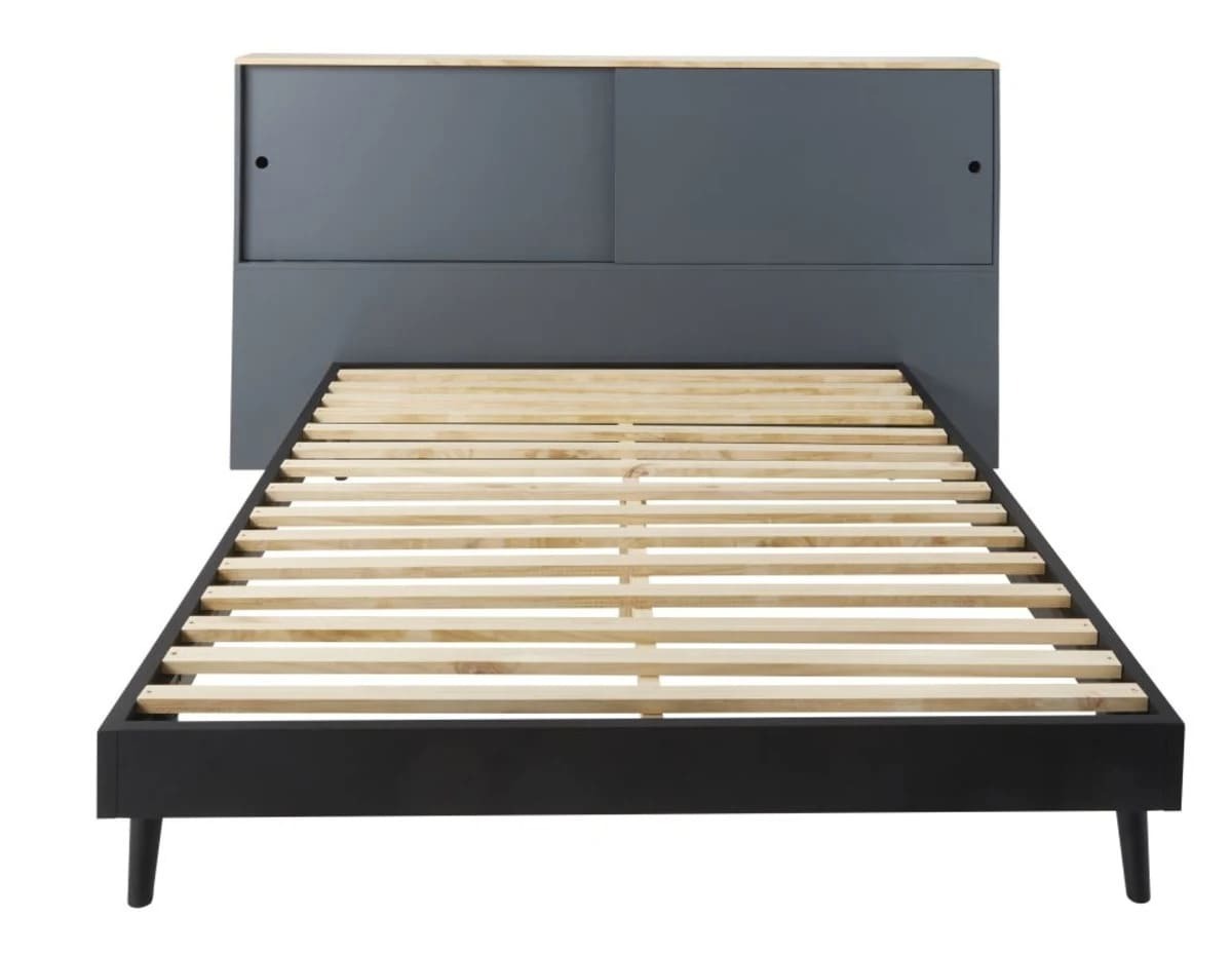 Cabecero de 190 gris antracita con almacenaje