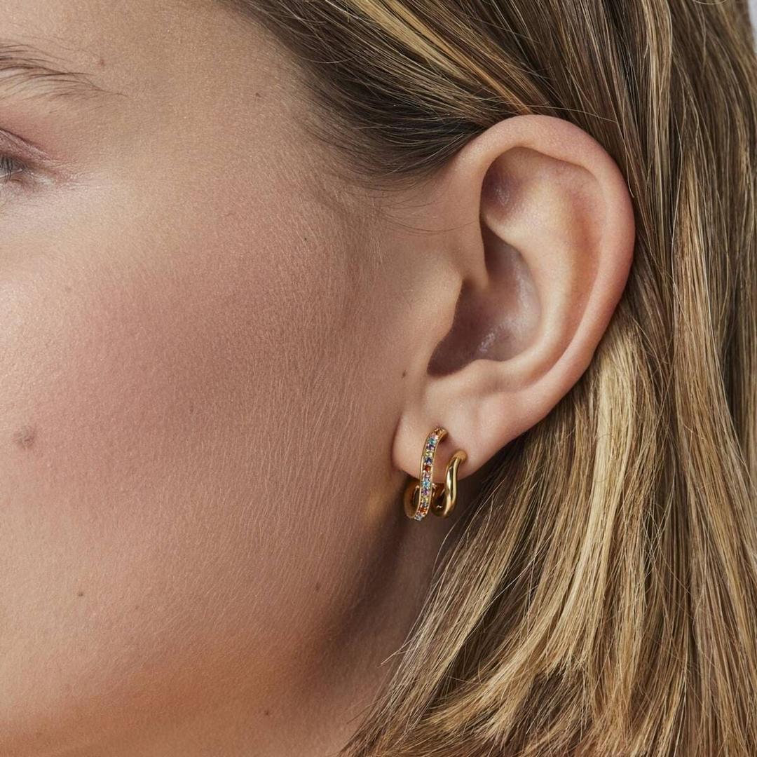 Pendientes dobles de aro