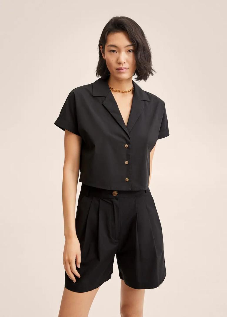 Camisa crop de algodón