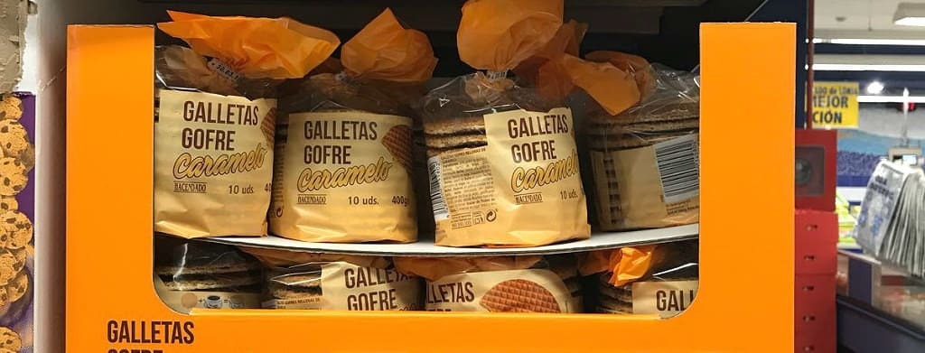 Galletas gofre rellenas de caramelo