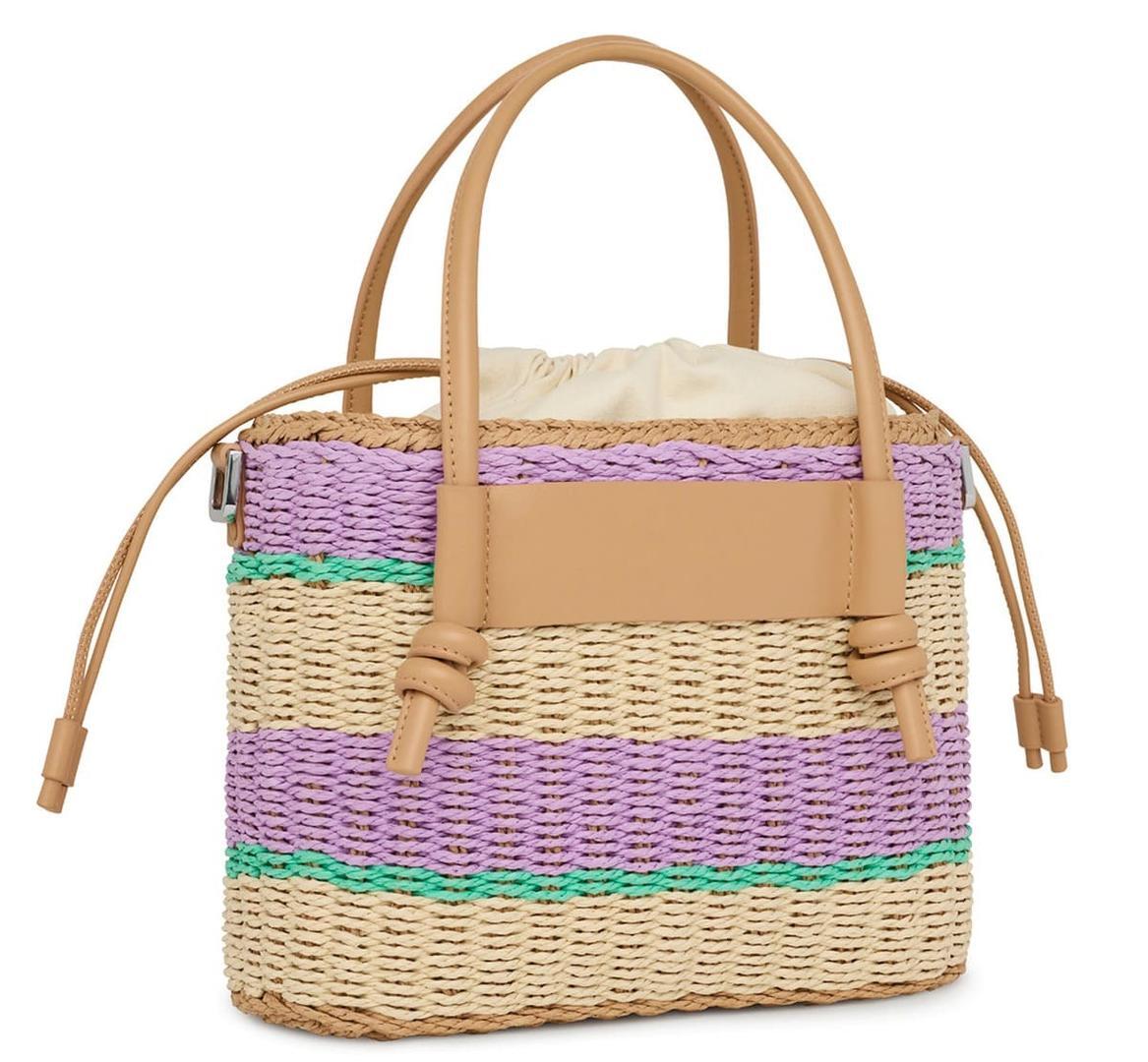 Capazo mediano de rafia malva Scoubidou