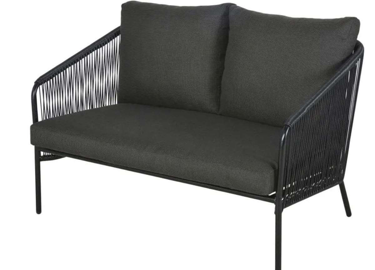 Sofá de jardín de 2 plazas de resina y metal ARUN de Maisons du Monde