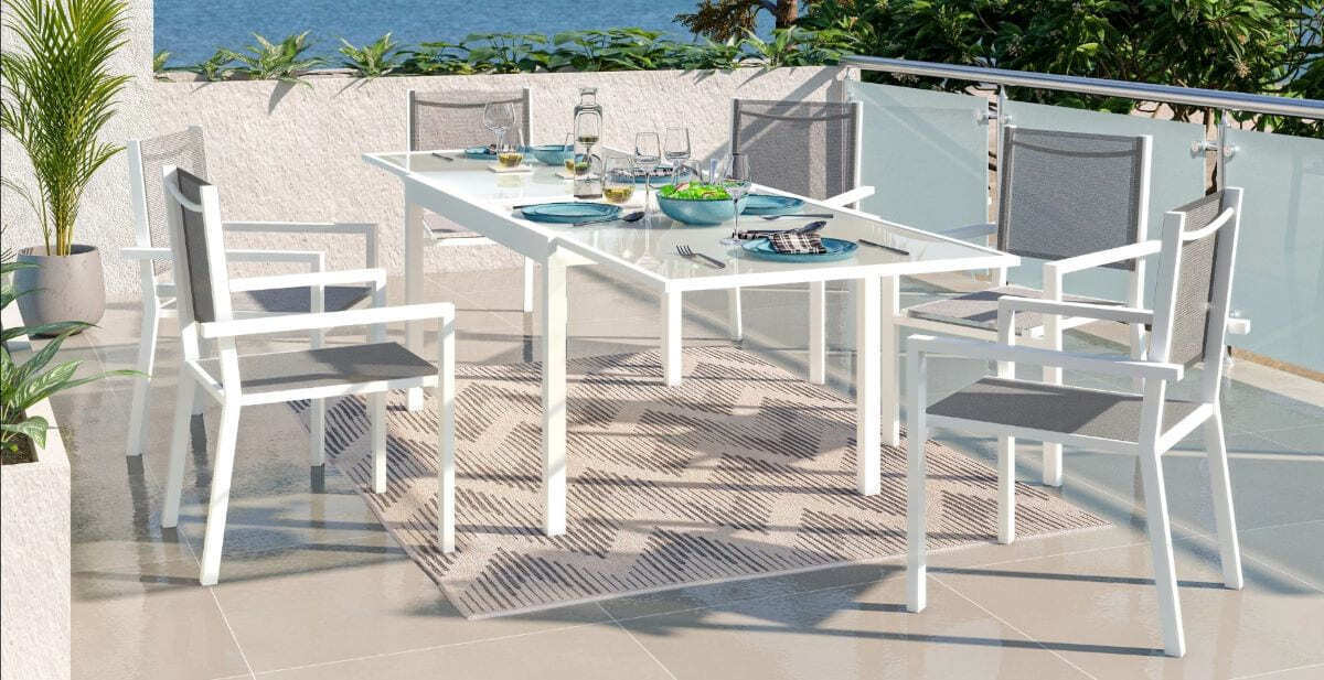 Conjunto de exterior Salónica extensible de aluminio de Leroy Merlin