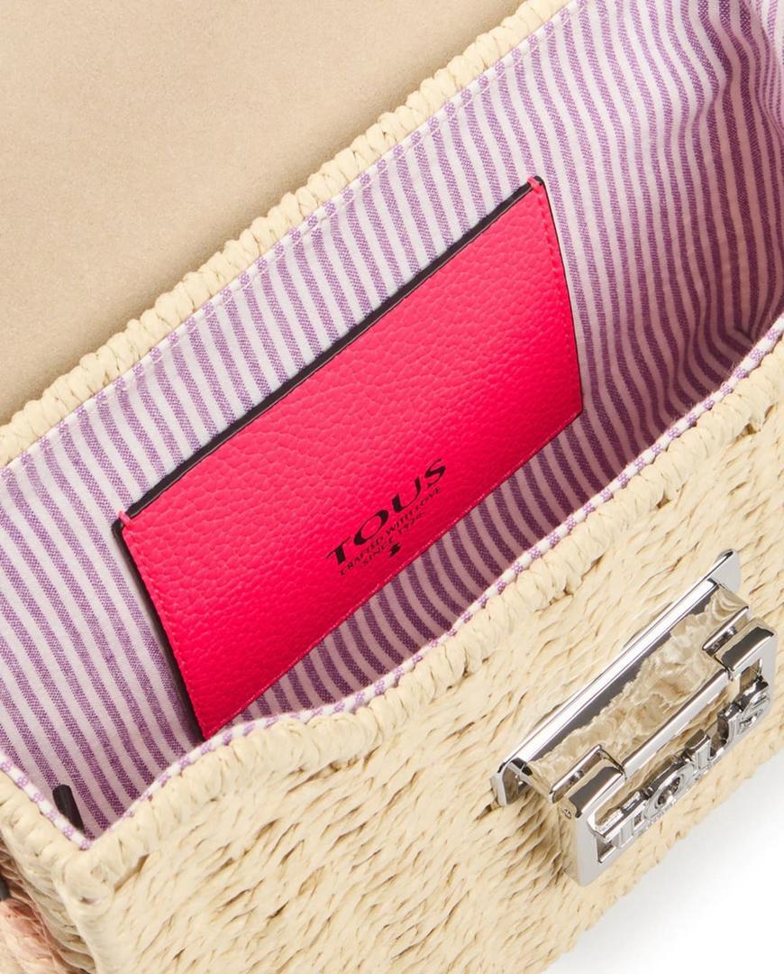 Bandolera Tous Legacy Summer de papel en tono rosa flúor