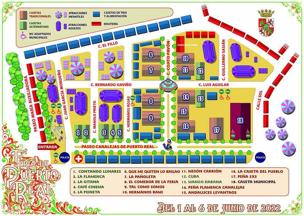Plano oficial de la Feria de Puerto Real 2022