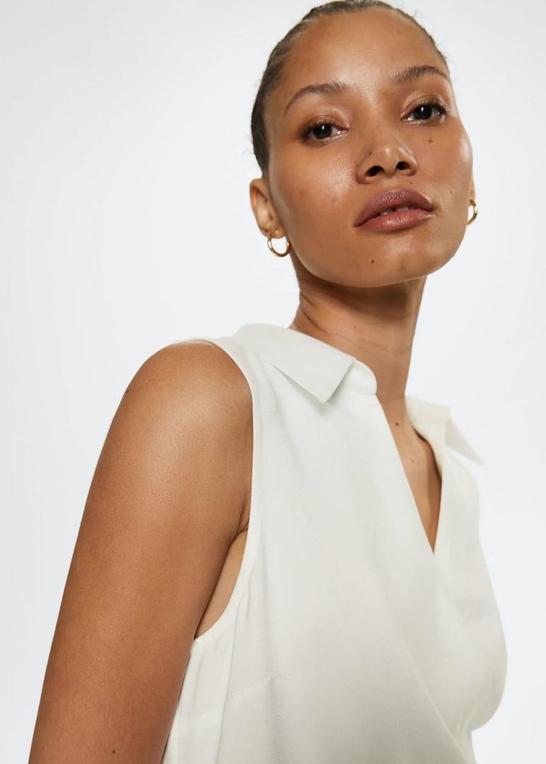 Vestido camisero sin mangas de Mango