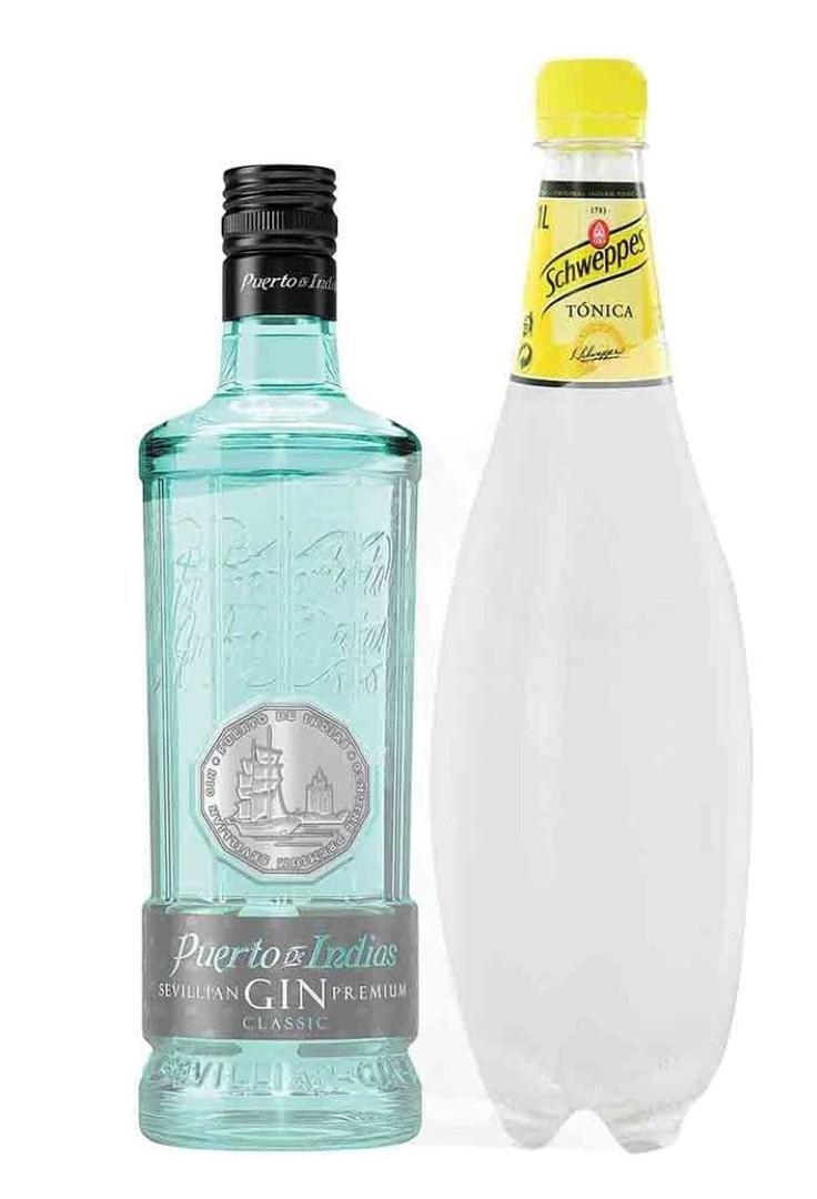 Ginebra clásica Puerto de Indias + Schweppes