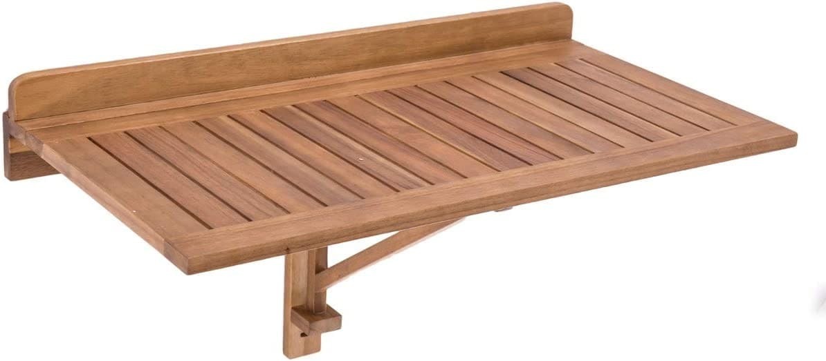 Ldk Garden Mesa de terraza Plegable Madera marrón, Natural