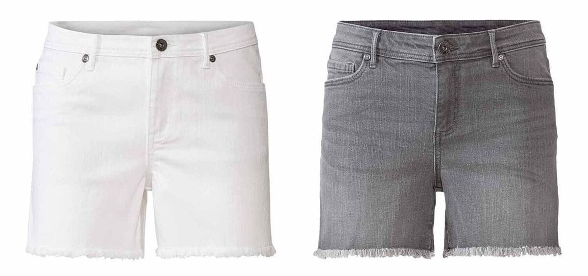 Pantalón vaquero corto con bajos deshilachados para mujer