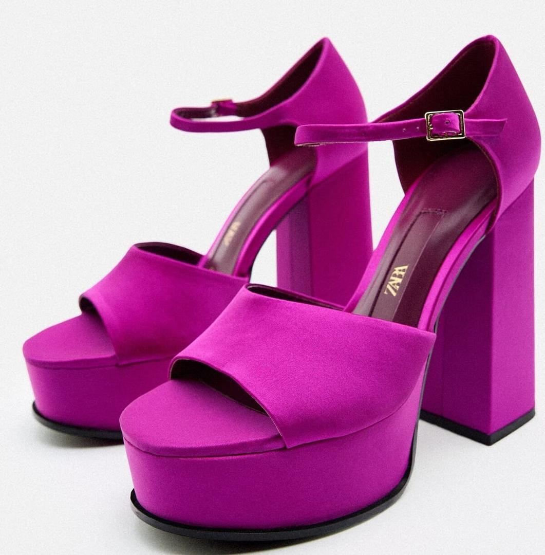 Sandalias de plataforma satinadas