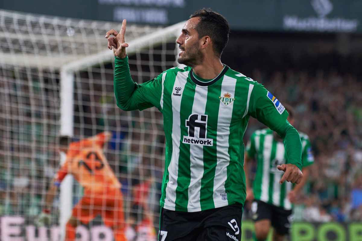 Juanmi celebra su doblete en el Real Betis - Elche | Salvador López para El MIRA