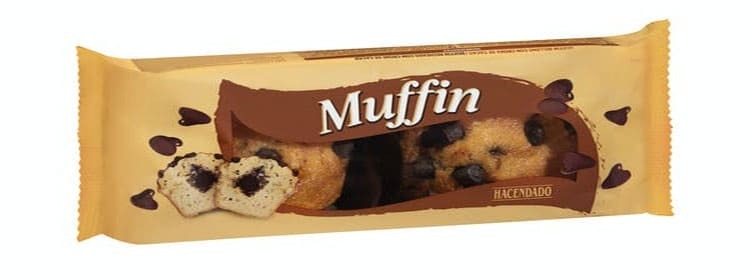 Muffins rellenos con crema de cacao Hacendado