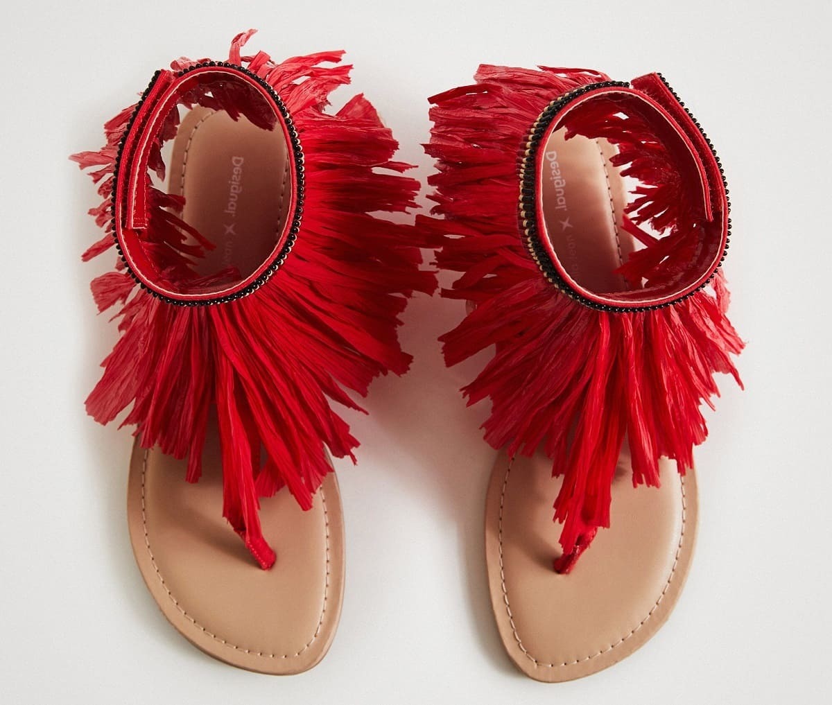 Sandalias de flecos de pana Stella Jean