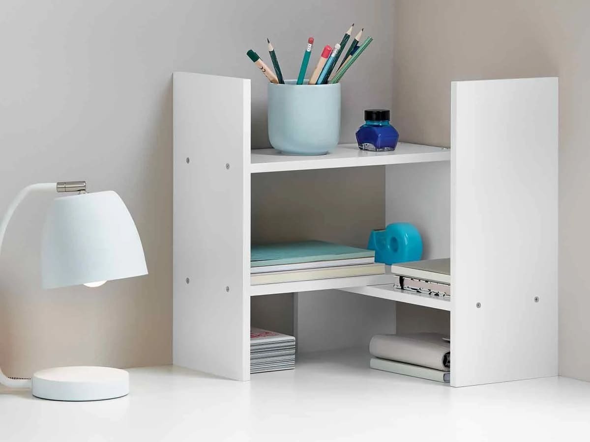 Estantería de mesa modular 
esquinera