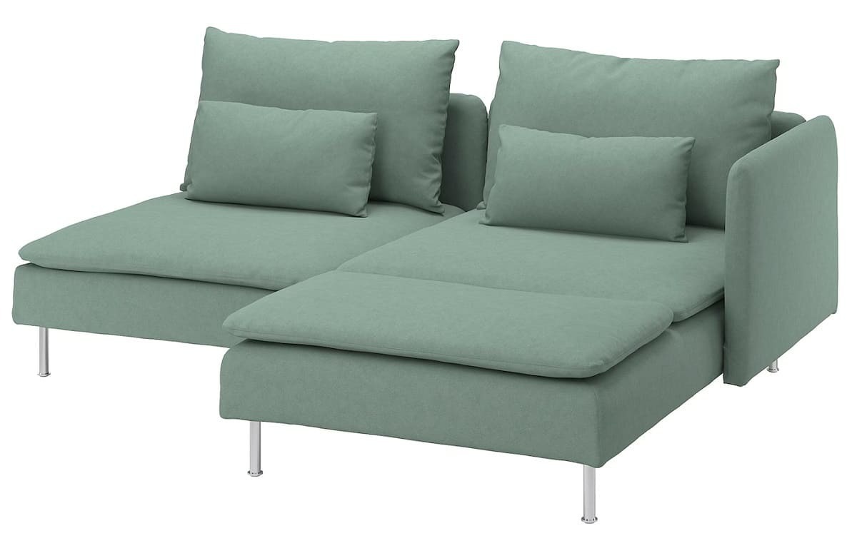 Sofá de dos plazas con chaise longue modelo SÖDERHAMN de Ikea