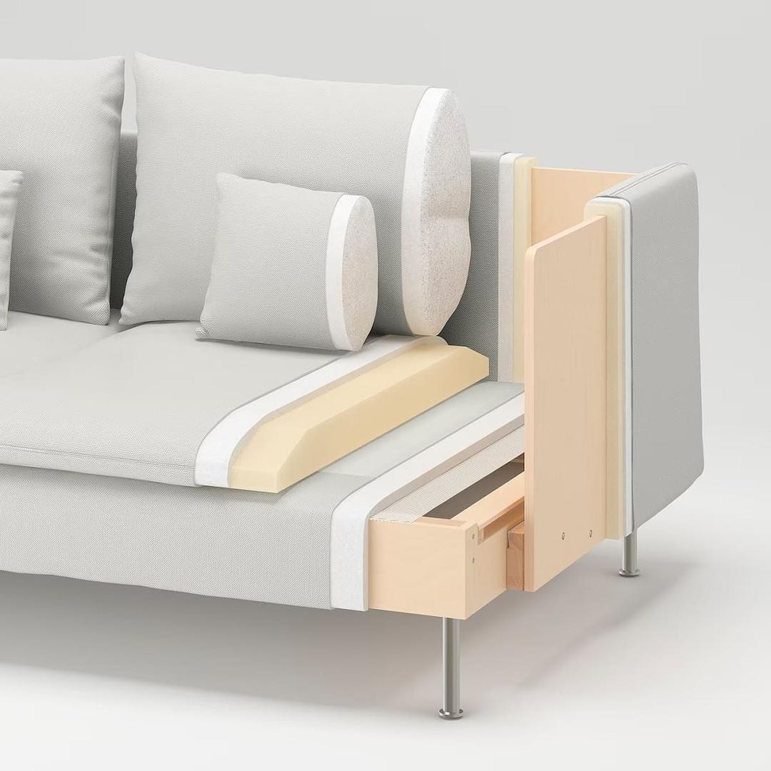 Sofá de dos plazas con chaise longue modelo SÖDERHAMN de Ikea
