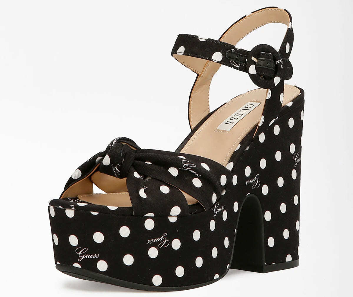 Sandalia rion lunares de Guess en negro