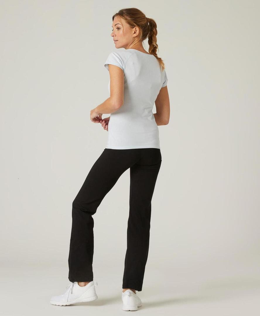 Leggings mallas pilates rectos Nyamba Regular Fit+ 500 Mujer negro