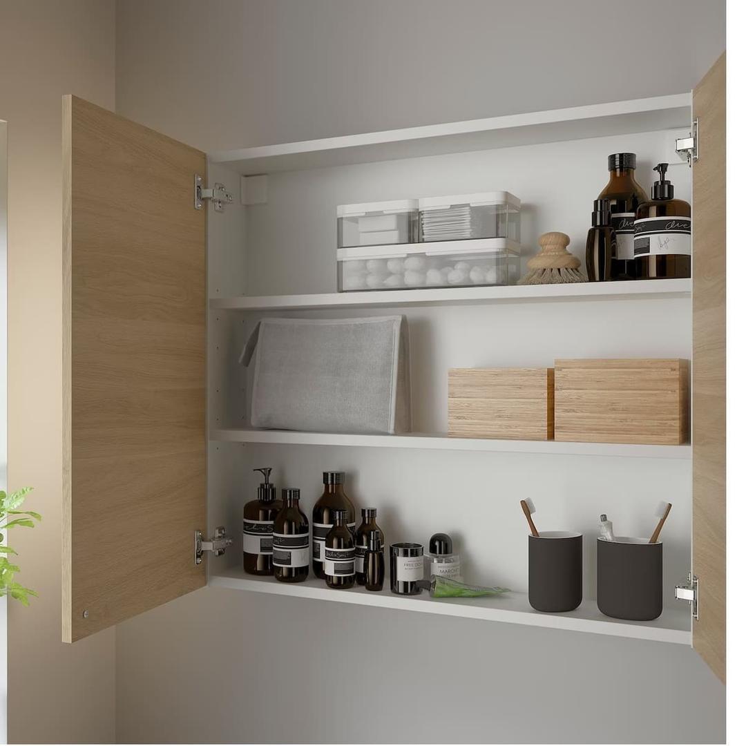 Arm prd 2 blds/pts, blanco/efecto roble ENHET