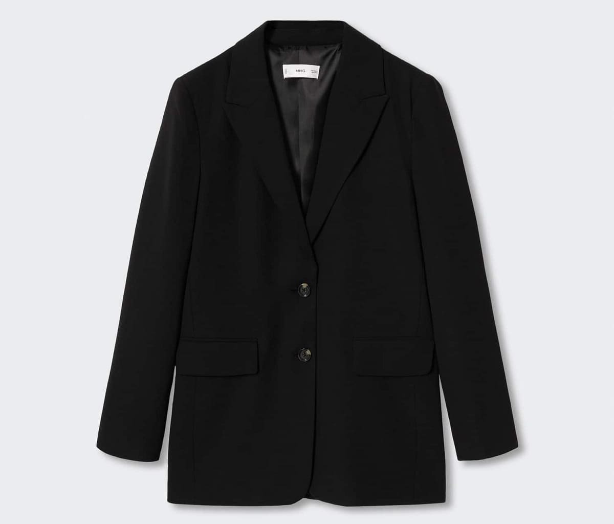 Chaqueta de traje negra con botones de Mango