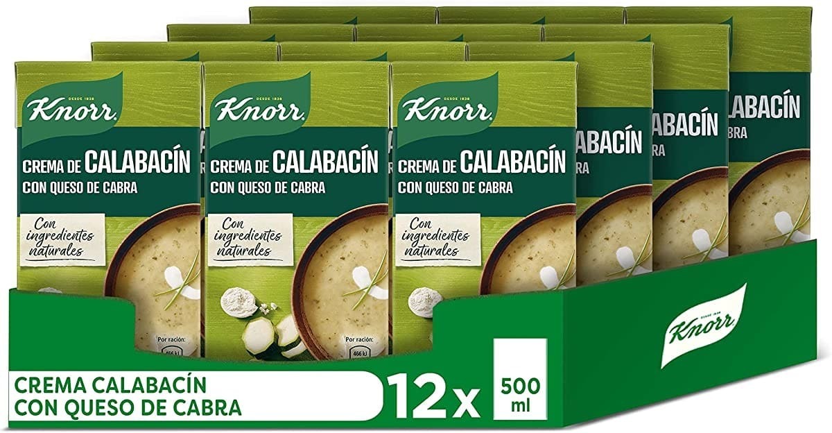 Crema de calabacín con queso de cabra Knorr en Amazon