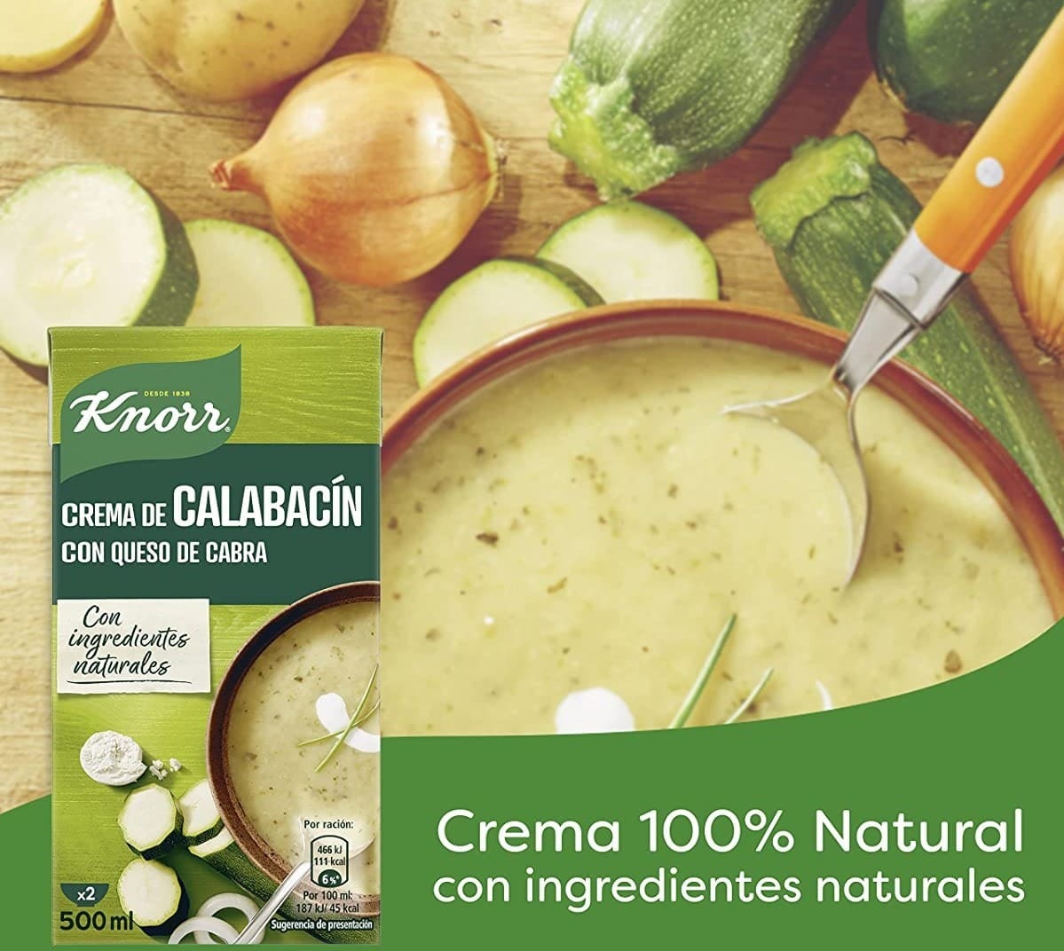 Knorr crema de calabacín con queso de cabra