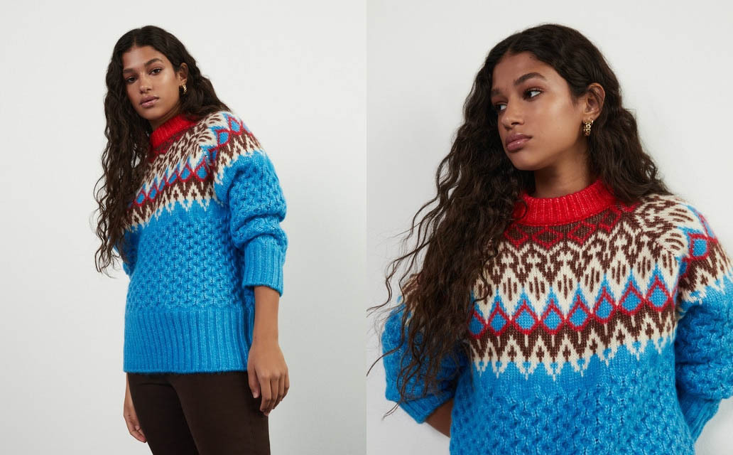 Sueter Jacquard de mujer con manga cuello caja de Tintoretto