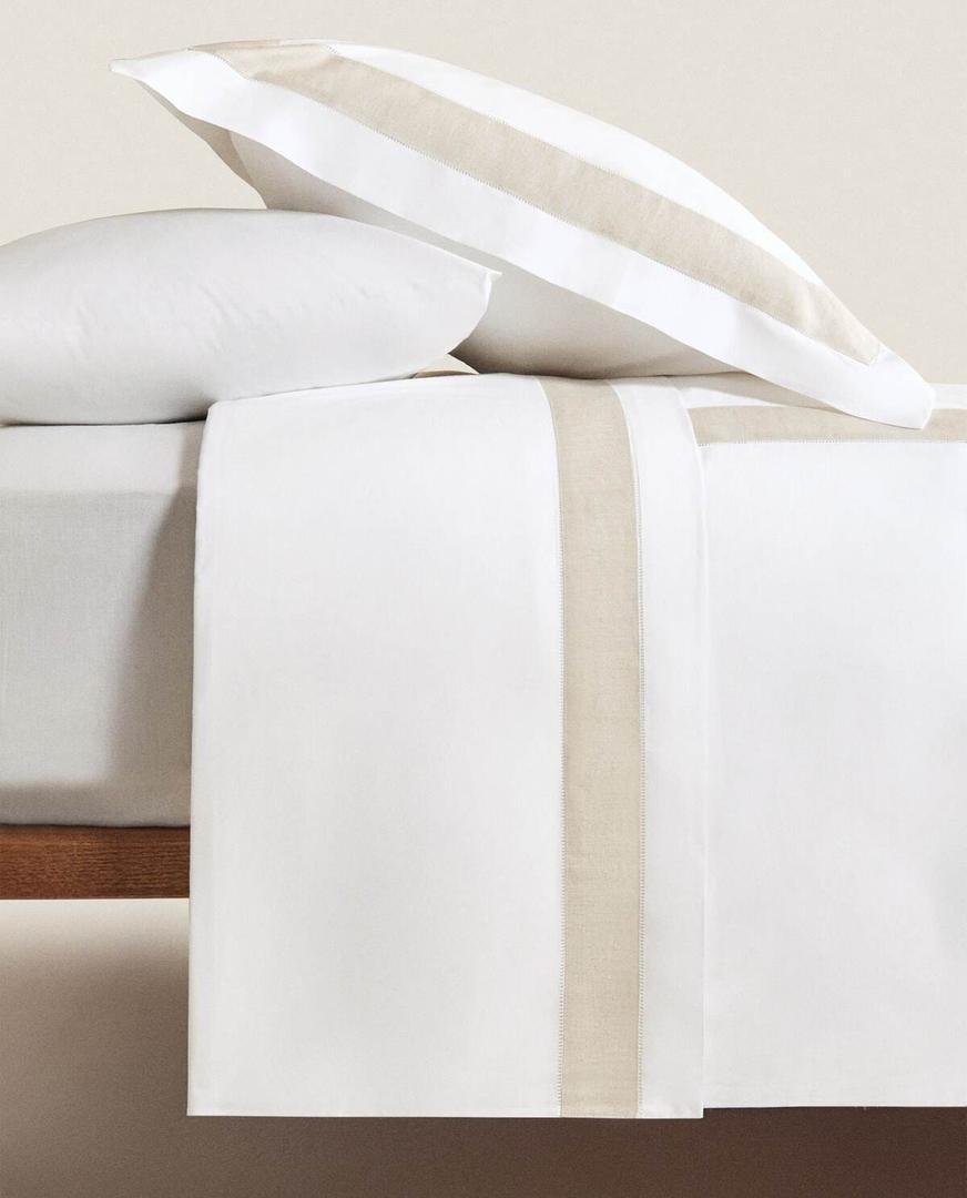 Funda nórdica con detalle de lino