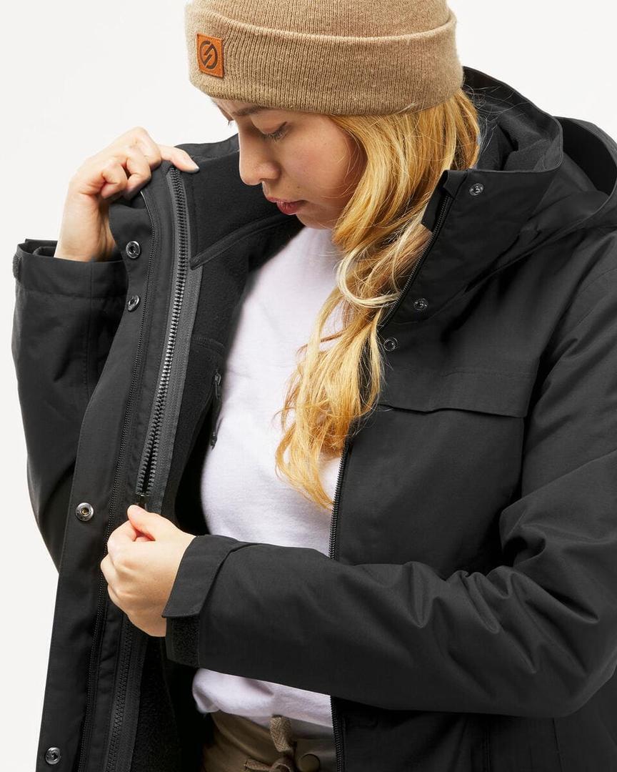 Chaqueta de montaña y trekking 3 en 1 impemrable Mujer Forclaz Travel 100