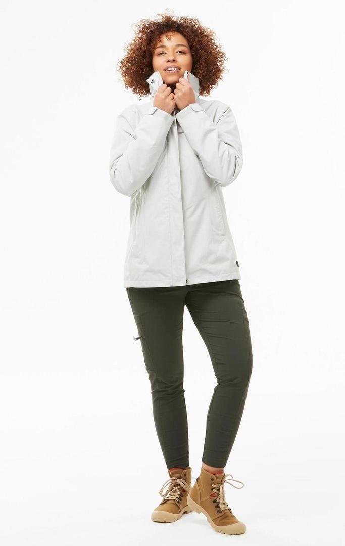 Chaqueta de montaña y trekking 3 en 1 impemrable Mujer Forclaz Travel 100