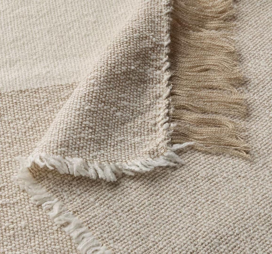 Manta, hueso/beige grisáceo, 130x170 cm GUNNEMOR