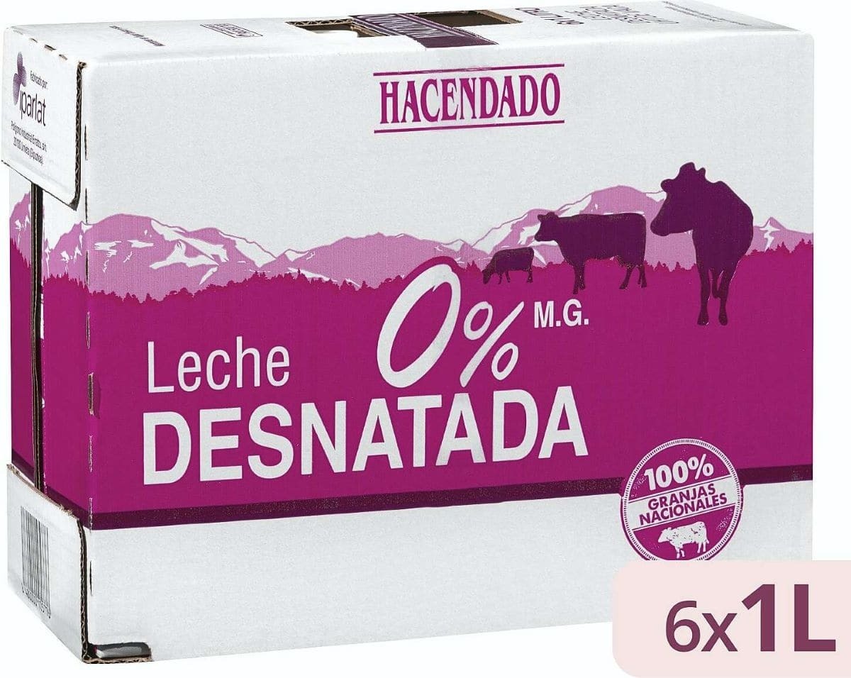 Leche desnatada Hacendado