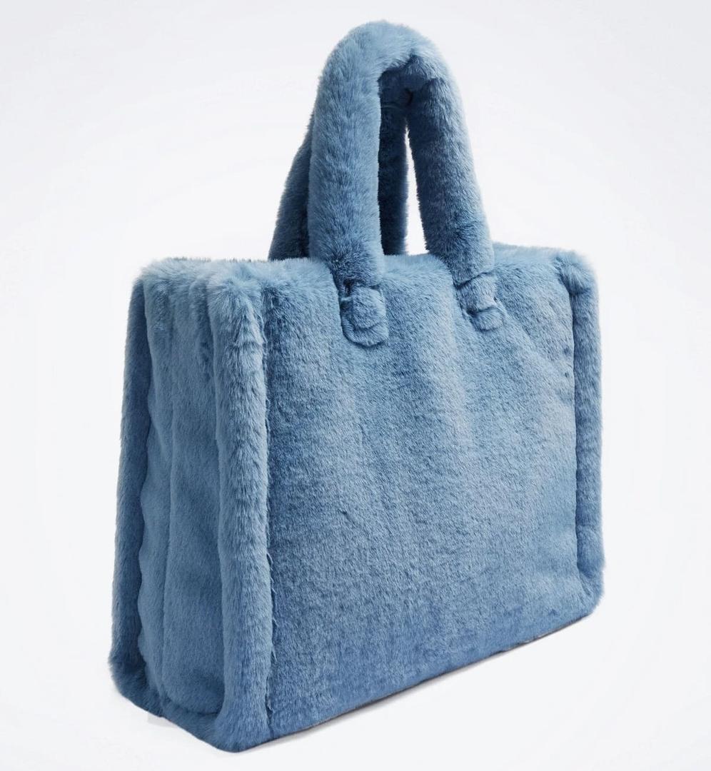 Bolso shopper efecto pelo con asas de hombro de Parfois