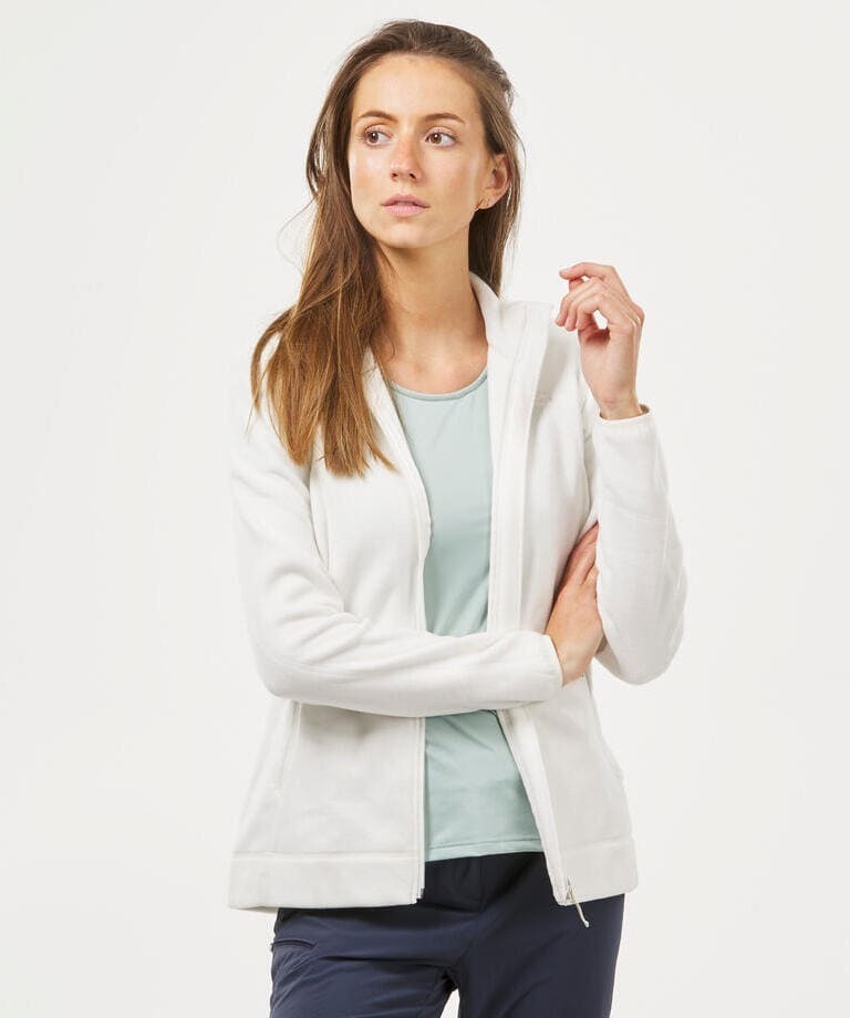 Chaqueta polar de montaña y trekking Mujer Quechua MH120 blanco