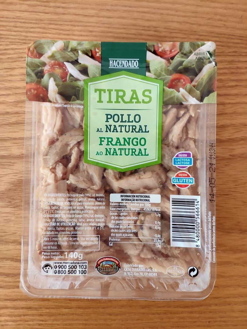 Las tiras de pechuga de pollo de Hacenado