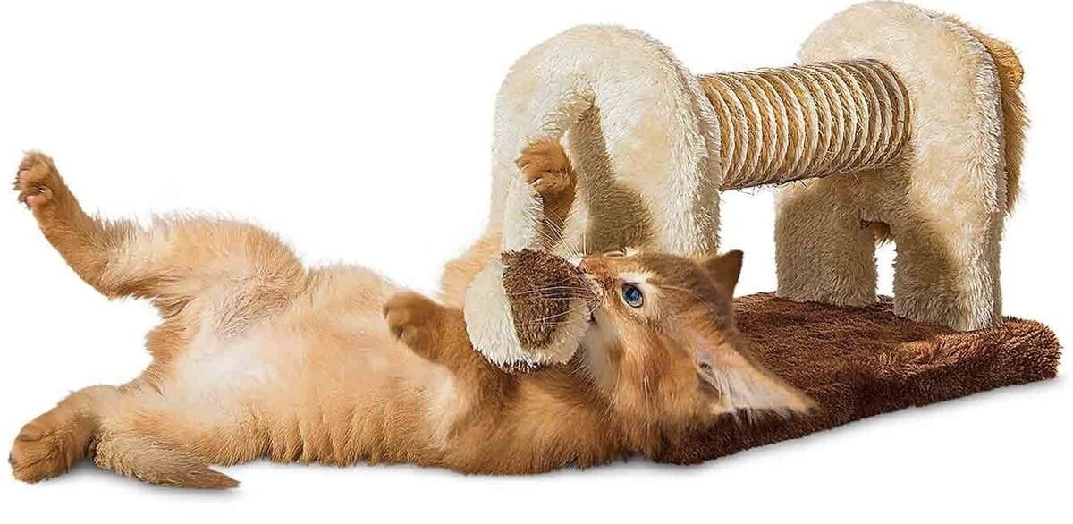 Rascador para gatos con sonajero