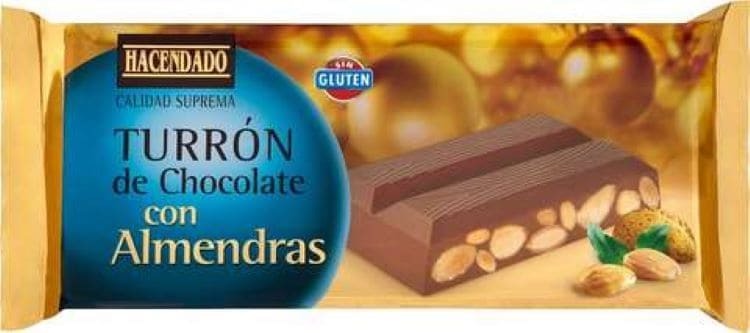 Turrón de chocolate con almendras