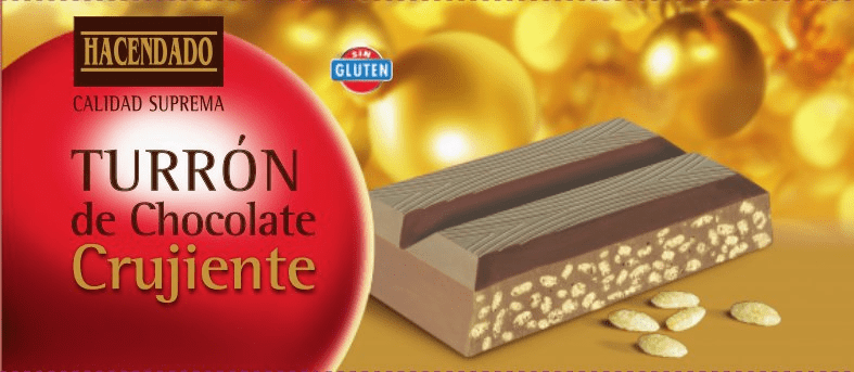 Turrón de chocolate crujiente
